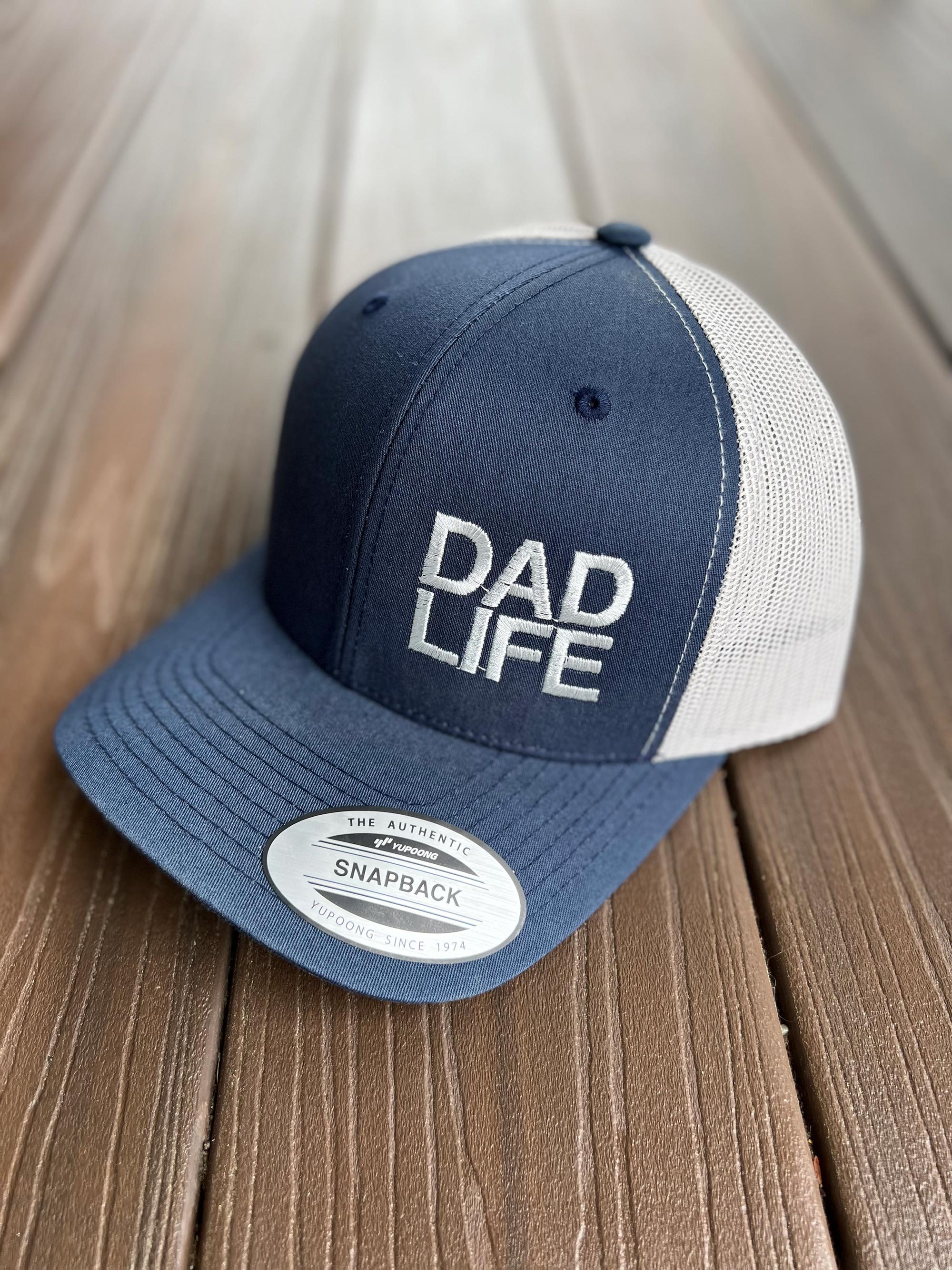 dad live navy silver baseball trucker cap